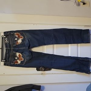 Miss Me cow hide pocket jeans